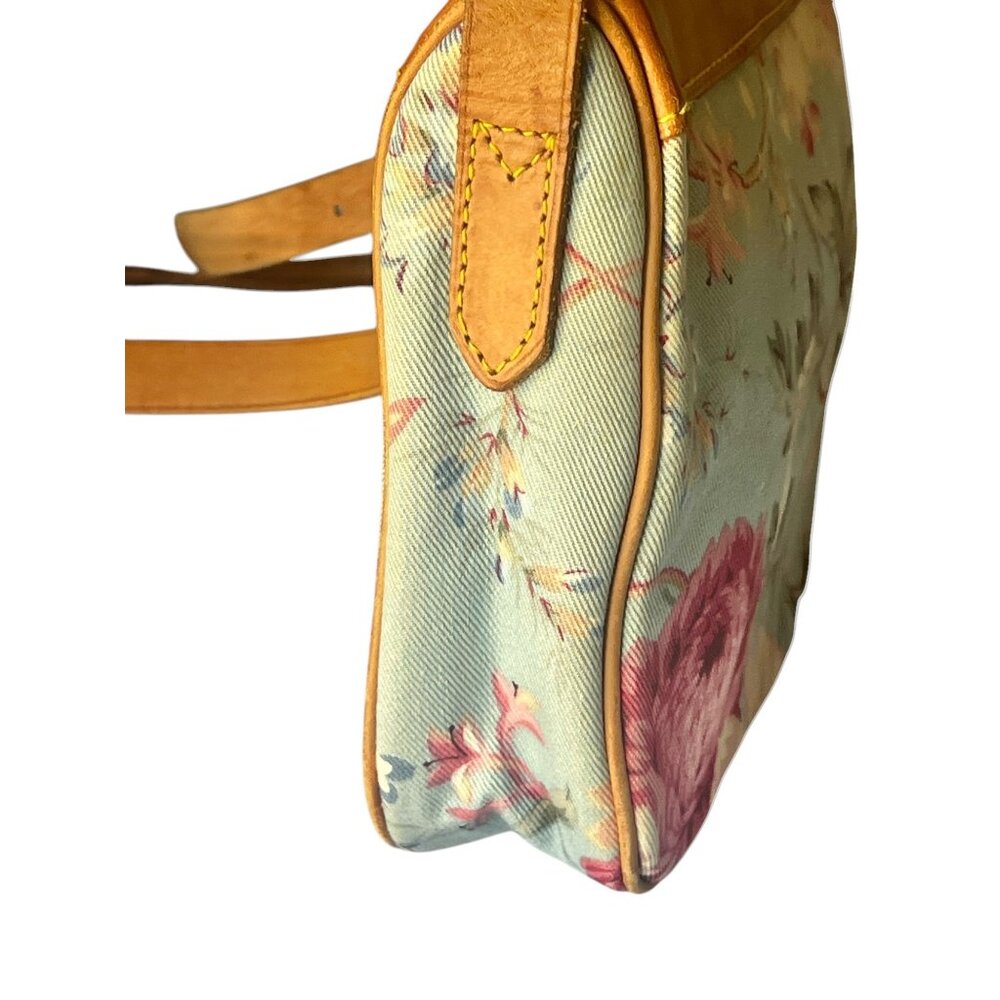 Ralph Lauren Floral Crossbody Vintage  Bag With Leather Trim & Adjustable Strap - Picture 10 of 16